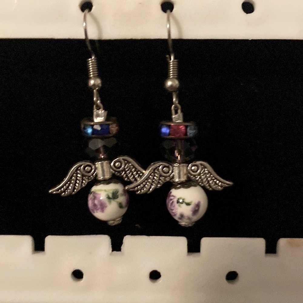 Handmade angel wing earrings
